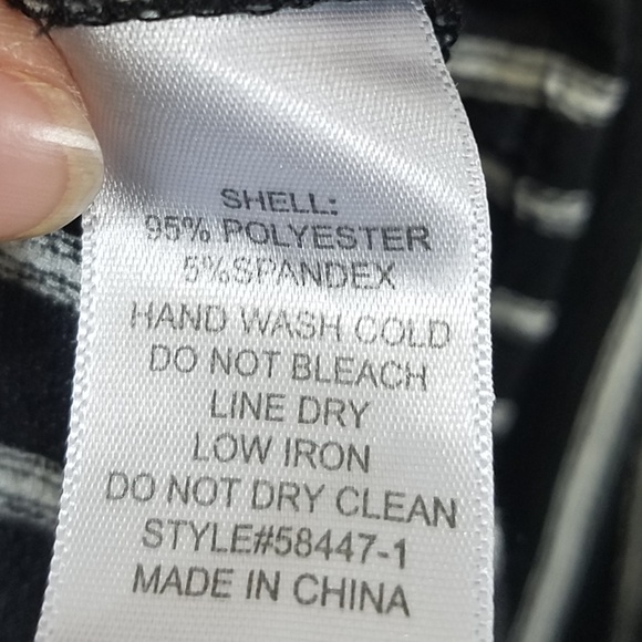 Rags to Wishes | Black white pinstripe Romper | L - Picture 8 of 8